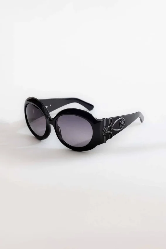 Okrągłe okulary przeciwsłoneczne Majorette Oversized w kolorze czarnym