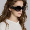 Okrągłe okulary przeciwsłoneczne Majorette Oversized w kolorze czarnym