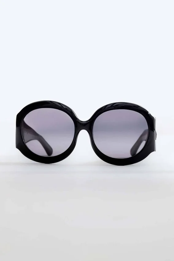 Okrągłe okulary przeciwsłoneczne Majorette Oversized w kolorze czarnym