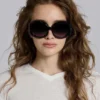 Okrągłe okulary przeciwsłoneczne Majorette Oversized w kolorze czarnym
