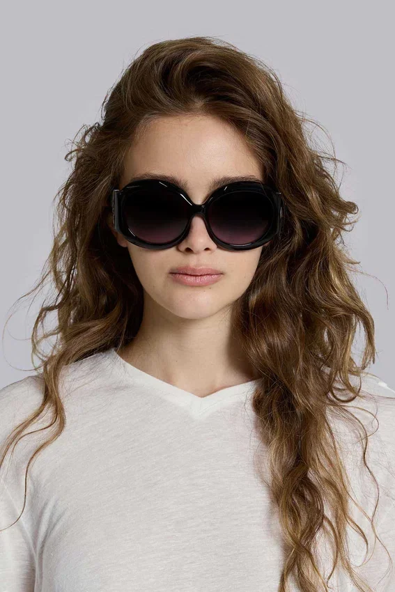 Okrągłe okulary przeciwsłoneczne Majorette Oversized w kolorze czarnym