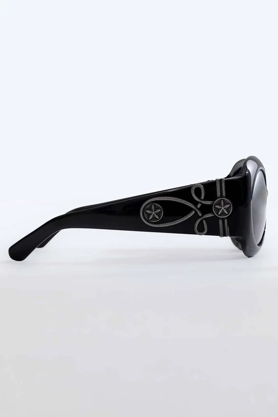 Okrągłe okulary przeciwsłoneczne Majorette Oversized w kolorze czarnym
