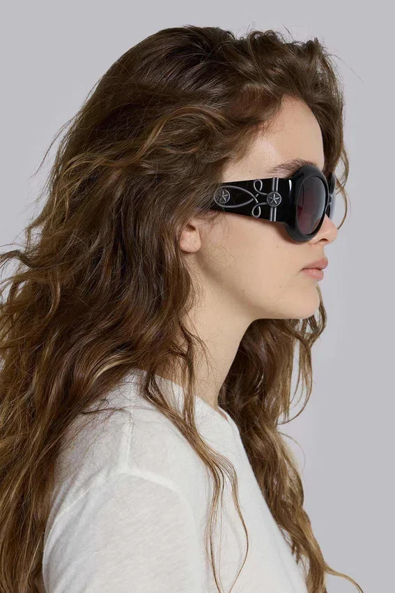 Okrągłe okulary przeciwsłoneczne Majorette Oversized w kolorze czarnym
