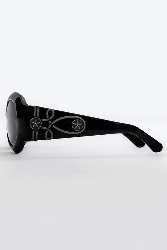 Okrągłe okulary przeciwsłoneczne Majorette Oversized w kolorze czarnym