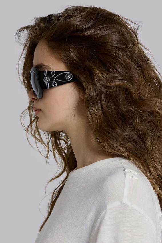 Okrągłe okulary przeciwsłoneczne Majorette Oversized w kolorze czarnym