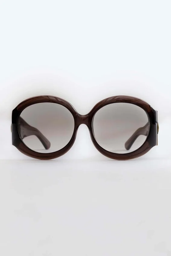 Okulary przeciwsłoneczne Majorette Oversized Round w kolorze brązowym