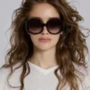 Okulary przeciwsłoneczne Majorette Oversized Round w kolorze brązowym