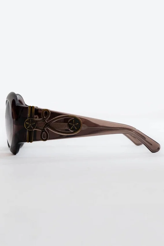 Okulary przeciwsłoneczne Majorette Oversized Round w kolorze brązowym