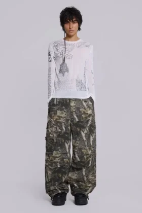 Parachute Pants w kamuflażu Woodland