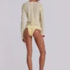 Przezroczysta koszulka typu henley w kolorze Buttercup