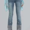 Ręcznie wyszywane jeansy Cooper o kroju bootcut