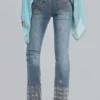 Ręcznie wyszywane jeansy Cooper o kroju bootcut