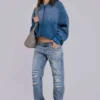 Rider Low Rise Straight Leg Jeans w jasnym odcieniu