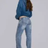 Rider Low Rise Straight Leg Jeans w jasnym odcieniu