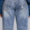 Rider Low Rise Straight Leg Jeans w jasnym odcieniu