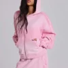 Różowa sportowa bluza Monster Hoodie o luźnym kroju