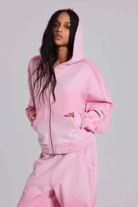 Różowa sportowa bluza Monster Hoodie o luźnym kroju
