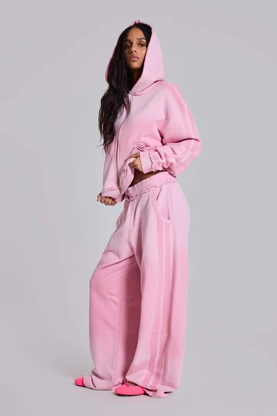 Różowa sportowa bluza Monster Hoodie o luźnym kroju