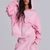 Różowa sportowa bluza Monster Hoodie o luźnym kroju