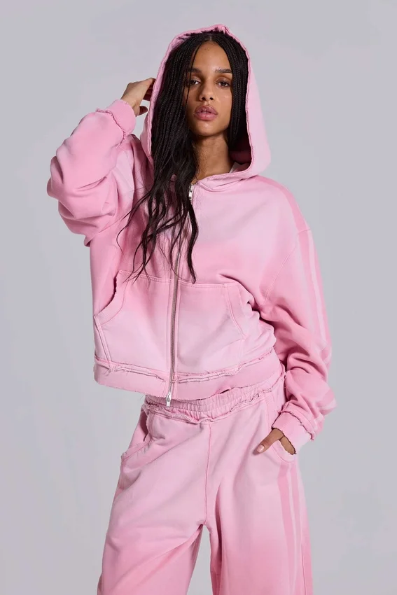 Różowa sportowa bluza Monster Hoodie o luźnym kroju