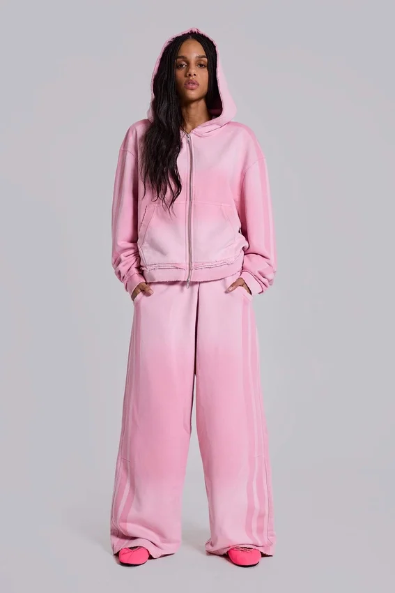 Różowe, sportowe, luźne Monster Joggers