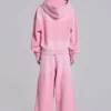 Różowe, sportowe, luźne Monster Joggers