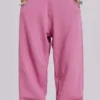 Różowe, luźne Monster Joggers z mankietami „Monster”