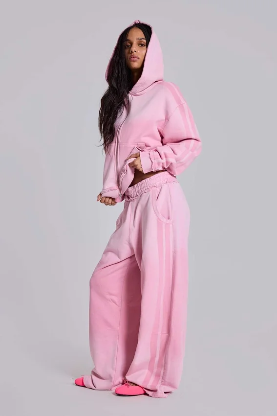 Różowe, sportowe, luźne Monster Joggers