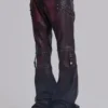 Spodnie bootcut „Drift” z imitacji skóry w kolorze bordowym z ćwiekami