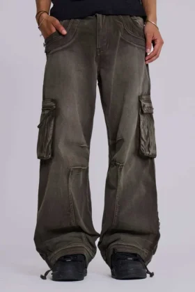 Spodnie cargo „Trooper” w kolorze wyblakłego khaki