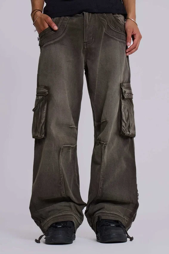 Spodnie cargo „Trooper” w kolorze wyblakłego khaki