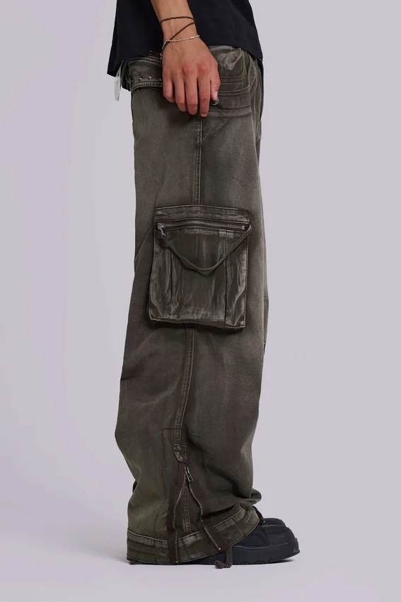 Spodnie cargo „Trooper” w kolorze wyblakłego khaki