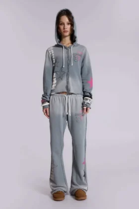 Spodnie dresowe Cleo Graphic Slouchy Bootcut