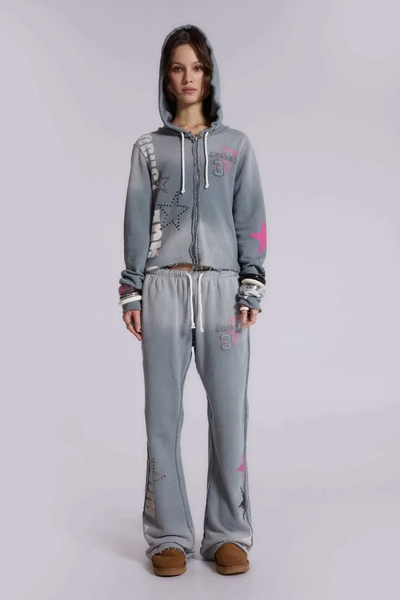 Spodnie dresowe Cleo Graphic Slouchy Bootcut