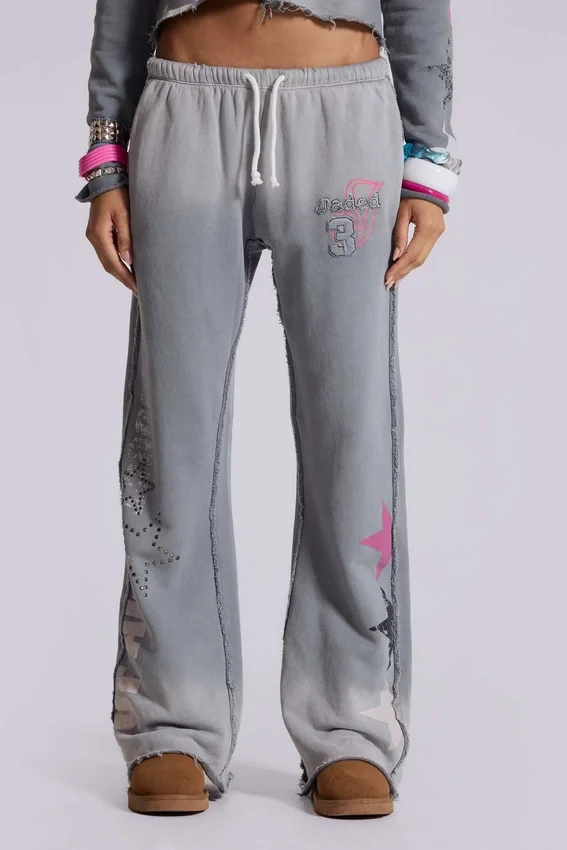 Spodnie dresowe Cleo Graphic Slouchy Bootcut