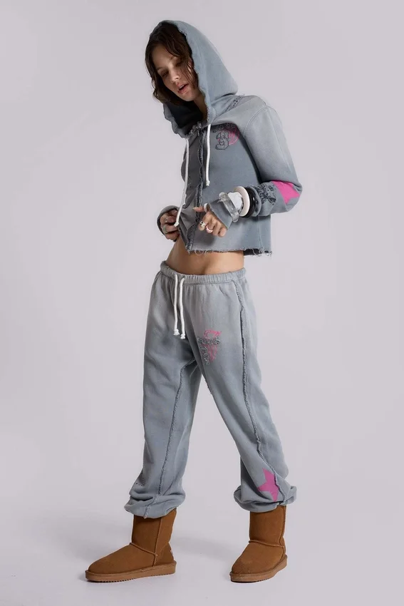 Spodnie dresowe Cleo Graphic Slouchy Bootcut