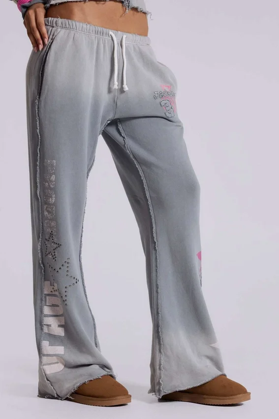 Spodnie dresowe Cleo Graphic Slouchy Bootcut