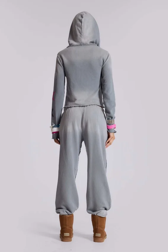 Spodnie dresowe Cleo Graphic Slouchy Bootcut