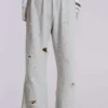 Spodnie dresowe Cleo z efektem postarzenia i luźnym krojem typu bootcut