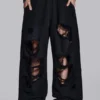 Spodnie dresowe Monster Joggers w stylu baggy z efektem postarzenia w kolorze czarnym