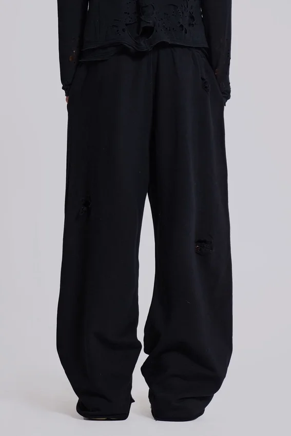 Spodnie dresowe Monster Joggers w stylu baggy z efektem postarzenia w kolorze czarnym