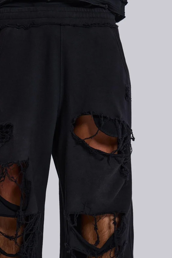 Spodnie dresowe Monster Joggers w stylu baggy z efektem postarzenia w kolorze czarnym