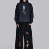 Spodnie dresowe Monster Joggers w stylu baggy z efektem postarzenia w kolorze czarnym
