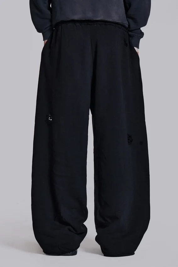 Spodnie dresowe Monster Joggers w stylu baggy z efektem postarzenia w kolorze czarnym