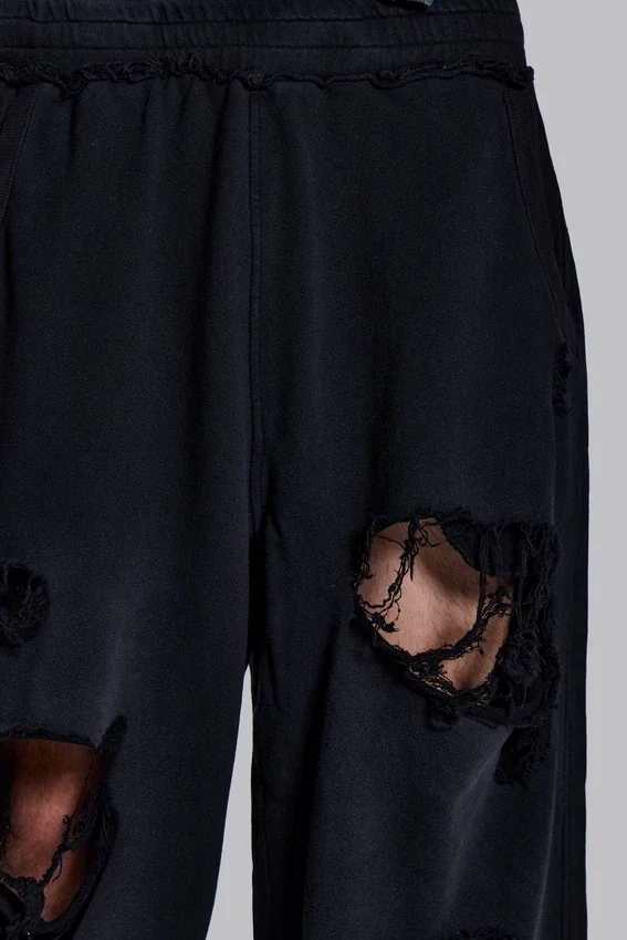 Spodnie dresowe Monster Joggers w stylu baggy z efektem postarzenia w kolorze czarnym