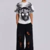 Spodnie dresowe Monster Joggers w stylu baggy z efektem postarzenia w kolorze czarnym