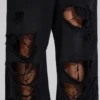 Spodnie dresowe Monster Joggers w stylu baggy z efektem postarzenia w kolorze czarnym