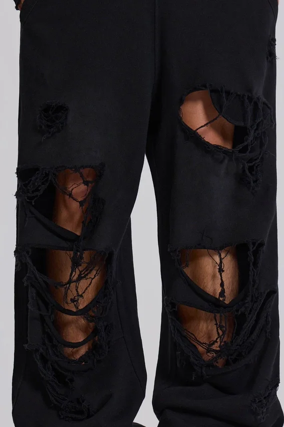 Spodnie dresowe Monster Joggers w stylu baggy z efektem postarzenia w kolorze czarnym