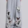 Spodnie dresowe Monster Joggers w stylu baggy z efektem postarzenia w kolorze szarym melanżowym