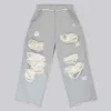 Spodnie dresowe Monster Joggers w stylu baggy z efektem postarzenia w kolorze szarym melanżowym